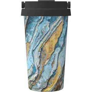 Stenen textuur print reizen koffiemok lekvrije thermosbeker geïsoleerde beker voor kantoor camping