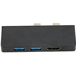 USB C-hub, 6 in 2 USB C-dockingstation met 4K, 2 USB3.0, USB C, TF-kaart en SD-kaartpoort, Draagbare USB C-adapter voor Pro 8 9 X (Zwart)