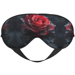 Rood en zwart roze print unisex ultrazacht licht blokkerend oogmasker voor optimaal comfort slaap