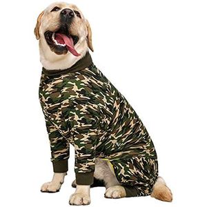Big Dog Basic Kleding Pure Cotton shirt pyjama middelgrote en grote honden met vier poten Kleding Full Body High Stretch (Color : Camouflage, Size : 26#(7.5~10KG))