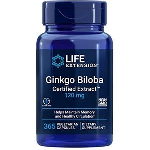 Life Extension Ginkgo Biloba, Certified Extract, 120mg - 365 Veg Capsules