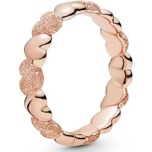 925 Sterling Zilveren Ring Rose Matte Schittering Gekoppelde Love Hearts Tree Of Love Ring Voor Vrouwen Fashion Jewelry
