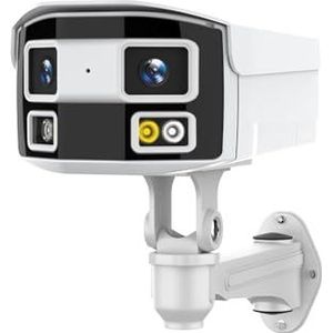 Beveiligingssysteem, 8MP 180 ° IP-camera met dubbele lens 2K 4MP POE Panoramische beveiligingscamera 4K Menselijke detectie Bullet Camera Buitenbewaking NVR(4MP POE With 64G)