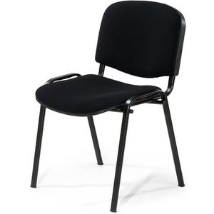 Topsit Kantoor & More wachtkamerstoel, stapelbare bezoekersstoel met zacht gevoerde zitting, metalen frame, bureaustoel, vergaderstoel voor thuiskantoor, receptie, pauzeruimte