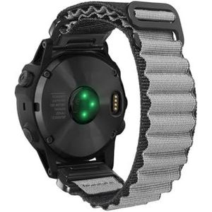 Horlogeband geschikt for Garmin Quickfit 20 22 26 mm band Compatibel met Fenix/Tactix/Forerunner/Vivoactive/Approach/MARQ/Enduro (Color : BLK-GRY, Size : 22mm)
