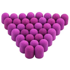 Zandmanicure- en pedicuregereedschap, Pak van 50 nagelschuurdoppen, veelkleurig, 10x15mm, kunststof(Cream)