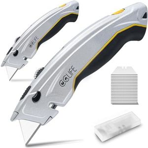 CCLIFE 2 stuks professionele universele messen, tapijtmes, cuttermes met 20 SK5 roestvrijstalen messen, veiligheidsmes met antislip handgreep voor nauwkeurig snijden