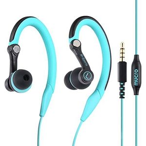 mucro Sport Hoofdtelefoon Bedrade Oordopjes Met Microfoon, Zweetbestendig Running Oortelefoon Met Snoer Over Ear Haak Workout Gym In Ear Jogging Oordopjes Voor 3.5mm Jack Apparaten