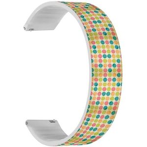 RYANUKA Solo Loop Strap compatibel met Amazfit GTS 4 / GTS 4 Mini/GTS 3 / GTS 2 / GTS 2e / GTS 2 mini/GTS (groen wit Op Art) Quick-Release 22 mm rekbare siliconen band band accessoire, Siliconen, Geen