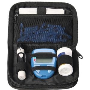 GENCAM Diabetische organisator - draagbare diabetes testkit case, reizen bloedglucosemeter glucometer opbergtas
