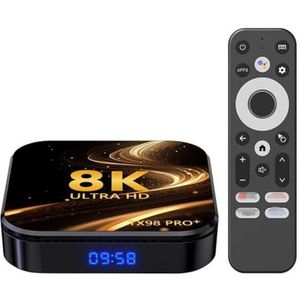 CHROX Android TV Box 14.0, TX98 PRO + Wi-Fi 6 4 GB RAM 64 GB ROM, RK3528 CPU Quad-Core 2.4G/5G Wi-Fi BT 5.0 USB 3.0 Android Box, 4 GB + 64 GB