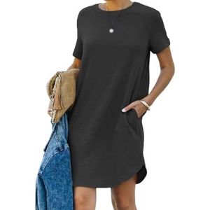 yk8fass Onregelmatige tennisjurk pf-2871, Zwart, XL