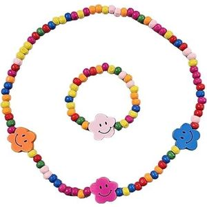 Fako Bijoux® - Kinderketting en Armband - Bloemetjes