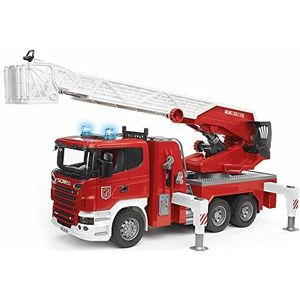 Bruder 03590 Scania R-serie brandweerladderwagen met waterpomp en Light & Sound module
