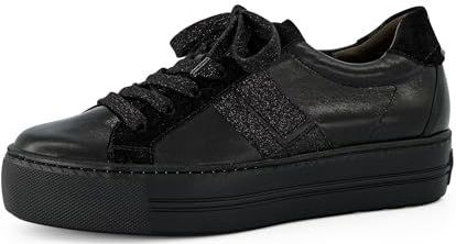 Paul Green - Sneakers - Zwart - Leer - Vetering met 6 Gaten