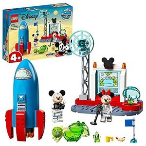 LEGO 10774 Disney Mickey Mouse & Minnie Mouse ruimteraket, Speelgoed voor Kinderen Van 4 Jaar en Ouder met Raket