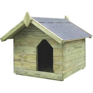 vidaXL Hondenhok met opklapbaar dak geïmpregneerd grenenhout