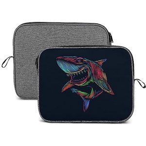 Kleurrijke Shark Laptop Sleeve Case Beschermende Notebook Draagtas Reizen Aktetas 14 inch