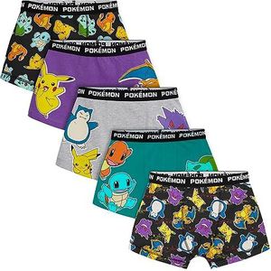 Pokemon Ondergoed voor Jongens en Tieners - Zacht Ademend 5-Pak Jongensbroeken of Boxers 4-14 Jaar Kids Onderbroeken (9-10 Jaar, Multicolor Boxers)