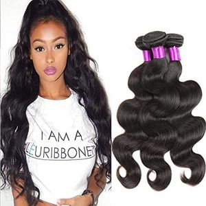 Brazilian Body Wave 100% Human Hair 3 Bundles 5A Weave Wavy Natural Curly Weave Menselijk Haar for Black Women Natural Black Color Haarextensies(12 12 12 Inches/210g)