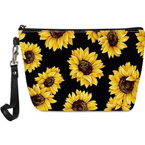 spArt Vrouwen Meisjes Zonnebloem Make-up Pouch Houder Cosmetische Tassen Organizer Dagelijks Toilettas Case Verjaardagscadeau
