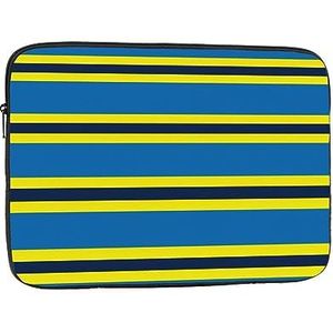 Geel en Blauwe Strepen Print Laptop Case Waterdichte Schokbestendige Computer Sleeve Case Laptop Protector voor Reizen Werk 15 inch