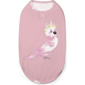 Roze kaketoe papegaai huisdieren shirt vest schattige hond tank top zacht mouwloos T-shirt voor puppy kat katten XL