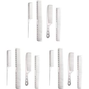 3 set 4pack/lot Ergonomische Handvat Voor Meer Comfortabele Haar Kammen Ervaring Comfortabeler Om Metalen Haar Snijden Kam, Helder zilver