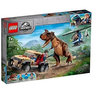 LEGO 76941 Jurassic World Set Achtervolging van dinosaurus Carnotaurus Speelset met Helikopter & Pick-uptruck voor Kinderen van 7+