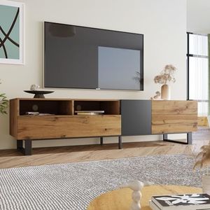 Aunvla Moderne kleurblokkerende tv-kast met houtnerf 180 cm