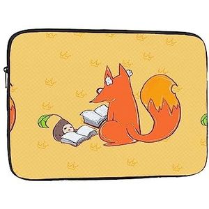 Zonnebloemzaden en vossen laptoptas, duurzame schokbestendige hoes, draagbare draagbare laptoptas voor 15 inch laptop.