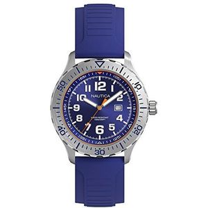 Nautica analoog kwarts horloge met rubber armband NAD12535G