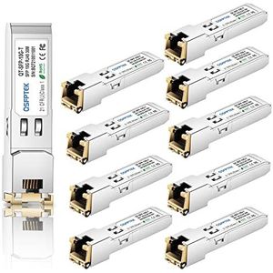 10 stuks 10GBASE-T SFP+naar RJ45 koperen module mini-GBIC transceiver voor Cisco SFP-10G-T-S, Ubiquiti UF-RJ45-10G, Mikrotik, Supermicro, CAT6A/CAT7, tot 100FT (30M)