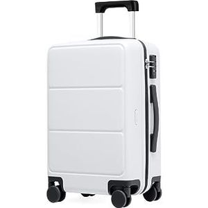 Bagage Bagage Van 20 Inch Met Spinnerwielen, Bagage Die Met TSA-slot In Het Vliegtuig Kan Worden Vervoerd Trolley Koffer (Color : White, Size : 20inch)