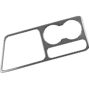 Koolstofvezel console water bekerhouder paneelafdekking compatibel met Dodge Challenger 2008 2009 2010 2011 2012 2013 2014 ABS autosticker LHD