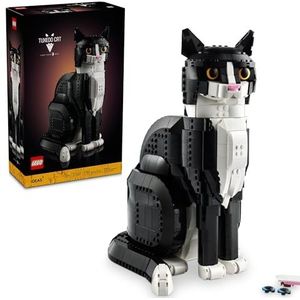 LEGO Ideas Tuxedo Cat bouwpakket voor volwassenen vanaf 18 jaar, knutselset voor woondecoratie, woonkamer, slaapkamer, cadeaus voor kattenliefhebbers, vrouwen