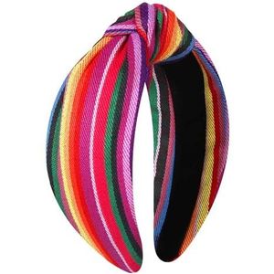 Vokone Regenboog stof geknoopte brede regenboog pride hoofdband voor vakantiefeesten en kostuums
