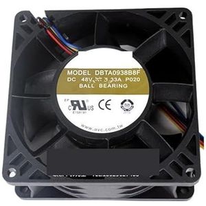 Voor AVC DBTA0938B8F P020 DC 48V 1.33A 90x90x38mm 4-draads serverkoelventilator