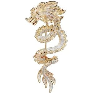 Wedding Brooch Chinese Zodiac Dragon Broche, Oude Aziatische Chinese Nieuwjaar Dragon Party Pin, Pak Corsage Kledingaccessoires