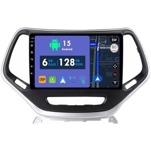 RoverOne Autoradio GPS voor Jeep Cherokee 2014-2017 Carplay Android Auto Stereo Hoofdeenheid Bluetooth WiFi Radio Speler Sat Navigatie