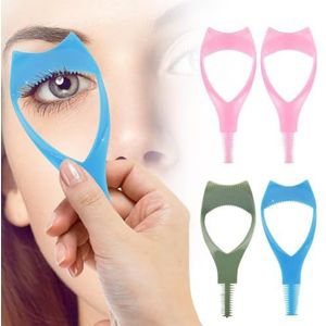 Wimper Mascara Schild, 3in1 Wimpers Gereedschap Mascara Schild Applicator Guard for Bovenste Onderste Wimpers, Multifunctionele Wimperkrullers Wimper Kam Separator Tool /7727/34(Blue+green+2*pink)