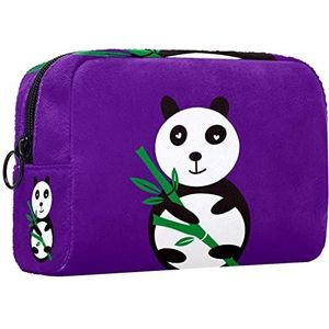 Cosmetische tas voor dames,kleine make-uptas voor portemonnee,Paarse Originele Panda,Cosmetische reistas,make-uptasje