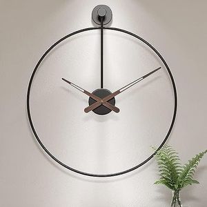 LW Collection keukenklok rosé en zwart 30cm - stille klok - wandklok rosé zwart