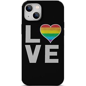 Gay Liefde Regenboog Hart Grappige Koolstofvezel Telefoon Case Voor iPhone 13 Mini/iPhone 13/iPhone 13 Pro/iPhone 13 Pro Max Schokbestendige Beschermhoes