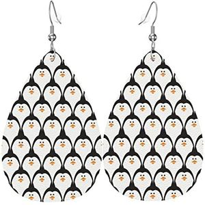 Oorbellen Leuke Pinguïn Dangle Earring Mode Faux Lederen Oorbellen Klassieke Dangle Oorbellen Voor Accessoire Vrouwen Bridal, 3.8cm, Leer, Geen edelsteen