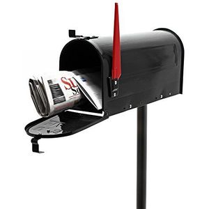 Amerikaanse brievenbus US mailbox – zwart – met passende voet