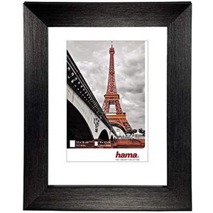 Hama Kunststof fotolijst ""Paris"" (lijst 40 cm x 50 cm, rand 20 mm x 15 mm, voor fotoformaat 28 cm x 35 cm, spiegelglas, polystyreen (PS), met haken) zwart