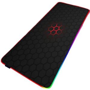QPSJXN Geometrische RGB-gaming-muismat, zacht met anti-slip vergrendeling, compatibel met de meeste toetsenborden en muizen (Geometric (3))