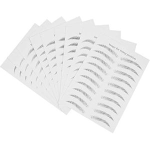 10 vellen wenkbrauwen sticker valse wenkbrauwen 6D tattoo wenkbrauwen haar- zoals waterdichte wenkbrauwstickers zwart (kleur: zwart)