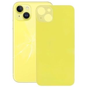 High-Tech Place Batterijhoes achter van glas voor groot cameragat, eenvoudige vervanging voor iPhone 14 (geel)
